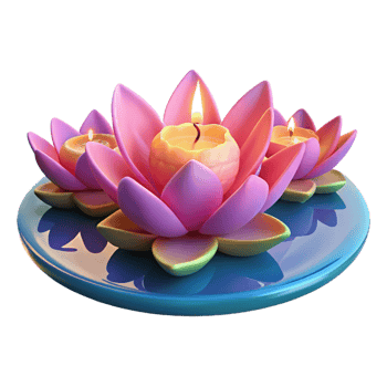 Serene Lotus Candles Tranquility and Illumination png