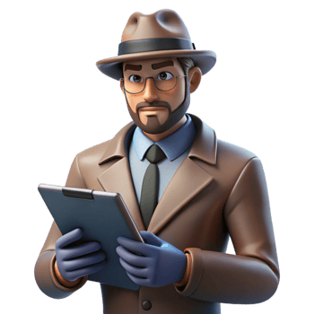 dramatic artistic Digital Render of a Detective Investigating a Case 4K png