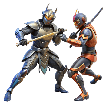 Digital Art Armored Warriors in Combat png