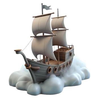 stunning classic Sailing Ship on Clouds A Digital Render of a Galleon genuine png