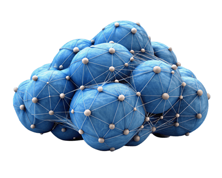 Advanced digital cloud with futuristic nodes png