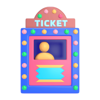 Ticket Booth 3D Illustration Icon S1 png