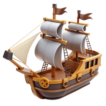 Wooden Sailing Ship A 3D Model of a Classic Galleon png