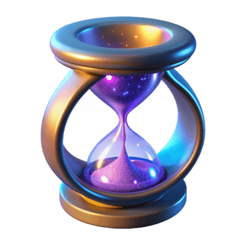 beautiful contemporary Cosmic Hourglass A Digital Render of Time and Space high quality png