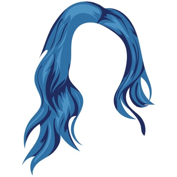 pattern of long female hair in blue color vector