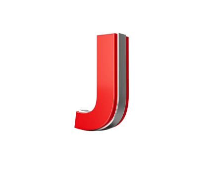 Vibrant Red Capital Letter J Gleams With Its Sleek Design Bold Font With Sharp Edges 3D Illustration png