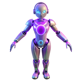 Futuristic Robot Design A 3D Model of a Childlike Android with Glowing Core png