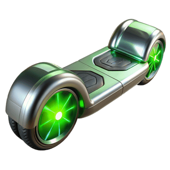 stunning minimalist Futuristic Self Balancing Scooter with Illuminated Wheels authentic png