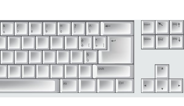 A computer keyboard with a white background vector
