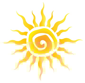 Creative sun with a spiral center vector