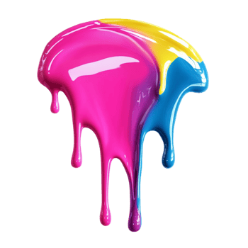 Elegant Paint Drip with Vibrant Colors on Transparent Background png