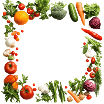 Elegant Fruit Wreath with Fresh Vegetables on Transparent Background png