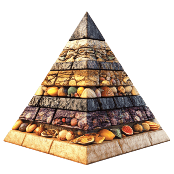 Incredible Food Pyramid Illustration on Transparent Background png