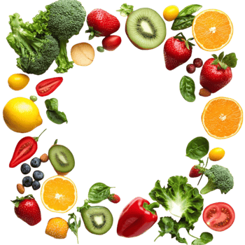 Beautiful Fruit Wreath on Transparent Background png