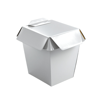 Minimalist White Takeout Food Box on Transparent Background png