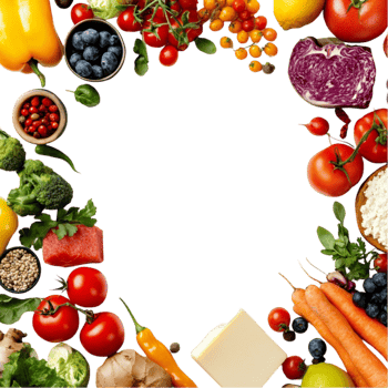Round Frame of Assorted Fruits on Transparent Background png