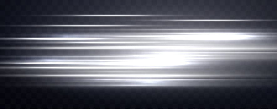 Speed rays, light neon flow effect, silver glow speed lines, colorful light trails, stripes. Abstract background, illustration. vector
