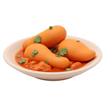 Delicious Chicken Curry in a Bowl 3D Render png