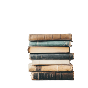 Vintage stack of books resting on a rustic wooden table with a minimalistic white backdrop, stack books sitting on a wooden table, Transparent background png