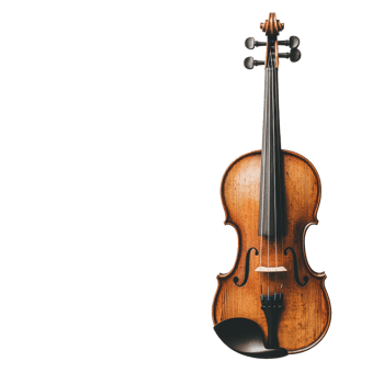 Elegant wooden violin resting on a Transparent background ready for musical expression and performance, violin, png
