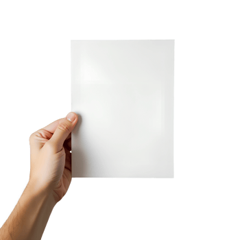 A person holding a blank sheet of paper png