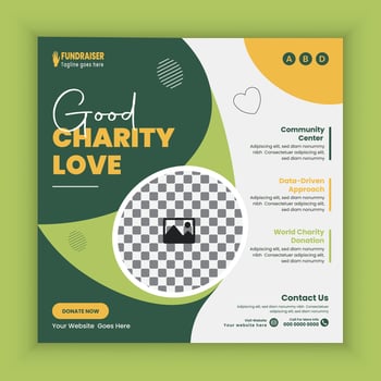 211Donation and charity fundraising campaign social media posts or charity activities online, web Square post design template vector