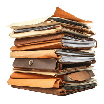 Stacked document files in various colors and textures on a Transparent background, Stack Documents , Files, background png