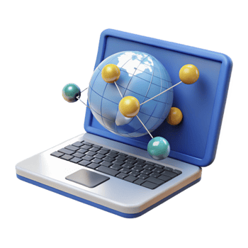 Global Network Connectivity Laptop World Visualization png