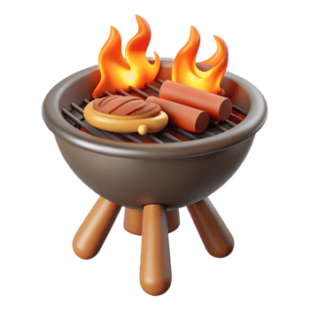 Summer Grill Steak, Hot Dogs Flames png