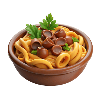 Pasta with Mushrooms A Delicious Autumn Dish png