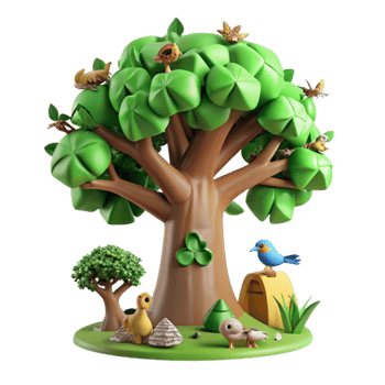 Cartoon Treetop Wildlife Habitat png