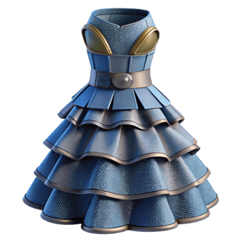 Tiered Blue Dress Elegant, Textured, and Stylish png