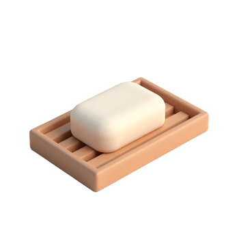 Simple White Soap in Wooden Soap Dish Minimalist Design png