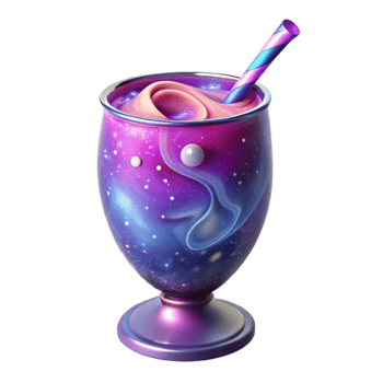 Cosmic Galaxy Smoothie A Whimsical Drink png