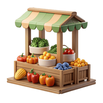 Farmers Market Produce Stand Fresh Fruits Vegetables png