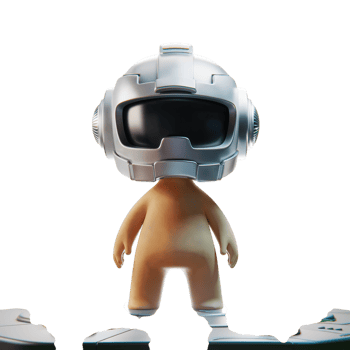 Cute Robot Astronaut Character Digital 3D Render art tan icon space brown round png