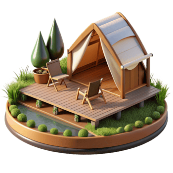 Serene Glamping Getaway Deck, Tent, Nature Escape png