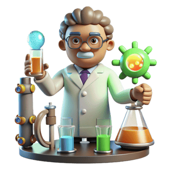 Scientist Studying Viruses in Lab Research and Experiments png