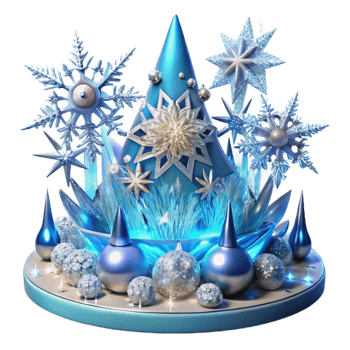 Winter Wonderland Cone Ornament Festive Snowflake Star Design png