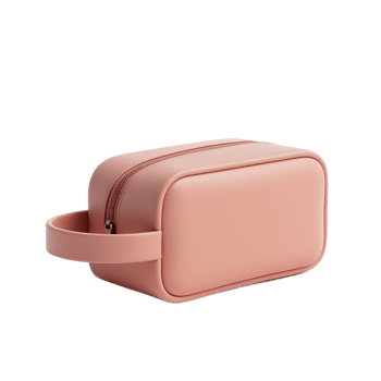 Stylish Pink Travel Cosmetic Bag with Handle png