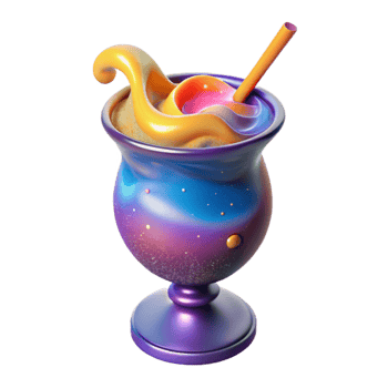 Cosmic Swirl Smoothie Galaxy-Themed Drink png