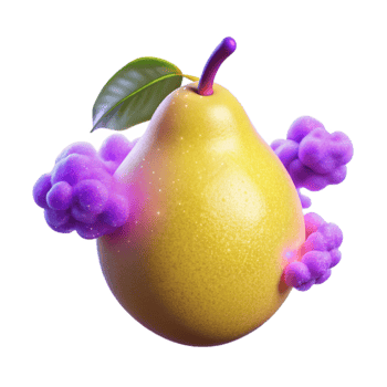Glowing Pear with Purple Vapor png