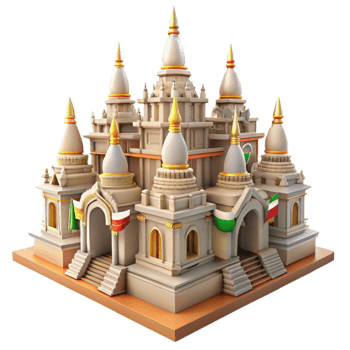 Grand Temple Architecture Intricate Design Festive Decor png