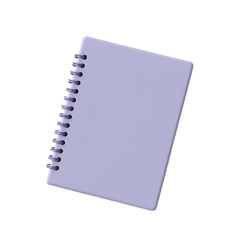 Lavender Spiral Notebook Mockup Blank Design Template png