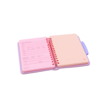 Cute Pastel Pink Spiral Notebook Planner for Girls png