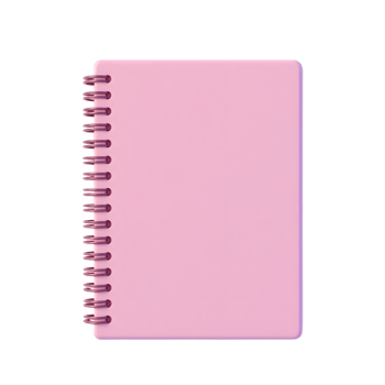 Pink Spiral Notebook Mockup Blank Pages Design png