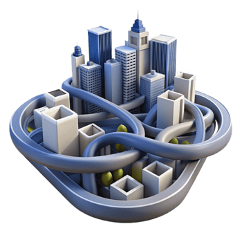 Urban Infrastructure Cityscapes and Complex Road Networks png