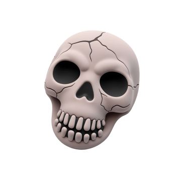 Realistic 3D Rendered Skull Model Halloween Decoration png