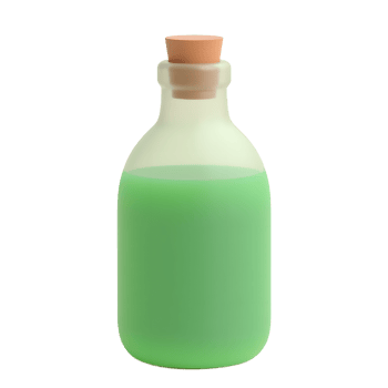 Green Potion Bottle Mockup with Cork Stopper png