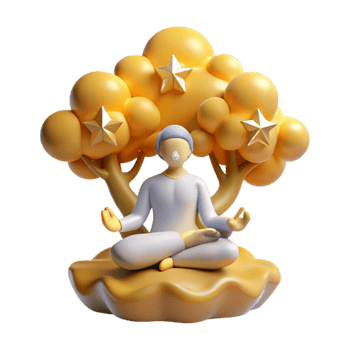 Mindfulness Meditation Under a Starry Tree png